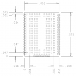 DDR4 144 Pin EdgeProbe(TM) Lower Data Mechanical Outline