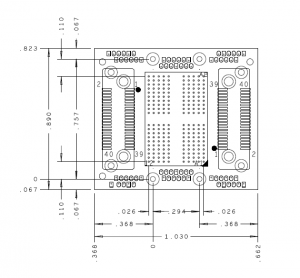 LPDDR4 200 Pin Compliance Interposer Mechanical Outline
