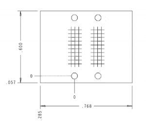 LPDDR 60 Pin Oscilloscope Socketed Mechanical Outline