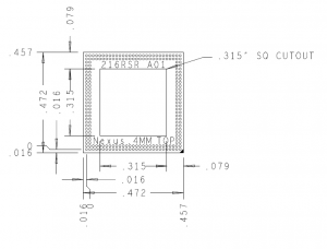 LPDDR2 216 Pin Riser Mechanical Outline