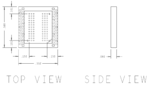 DDR5 78 BALL DIRECT ATTACH OSCILLOSCOPE COMPONENT INTERPOSER MECHANICAL DRAWING