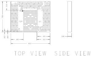 DDR5 240 Ball RCD XH Series Direct Attach Interposer Mechanical Dimensions