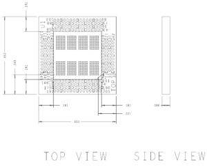 LPDDR4 432 Ball XH Series Direct Attach Mechanical Dimensions