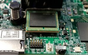 Nexus LPDDR4 200 ball interposer attached to Evaluation Board
