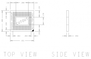 LPDDR5 496 Ball Riser Mechanical Dimensions