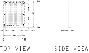 LPDDR5 315 XH Series EdgeProbe Channel A Mechanical Outline