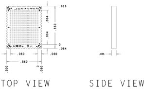 LPDDR5 315 XH Series EdgeProbe Channel B Mechanical Outline